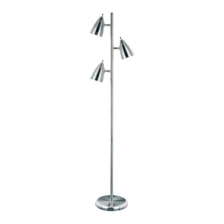 Lite Source Steel 3 Light Floor Tree Lamp With Shade From The Bullets Collection LS-9406PS